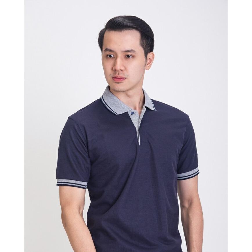 BAJU KAOS KERAH POLO SHIRT PRIA NAVY ABU