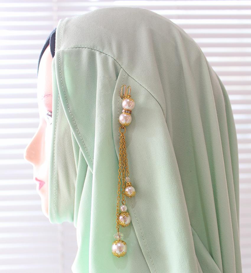 Nafiza - Bros Jurai/Dagu Hijab Kristal Aira Zahara Putih