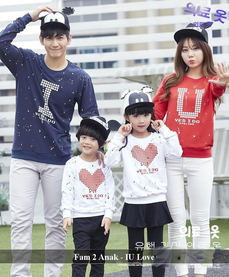 FamilyCouple Kaos Keluarga Lengan Panjang Baju Family Simple IU Love