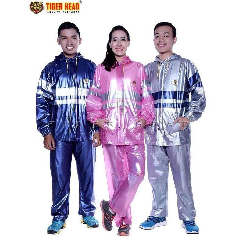 Jas Hujan Setelan Exclusive 68261 Tiger Head Jaket Motor Stelan - Fdefudf