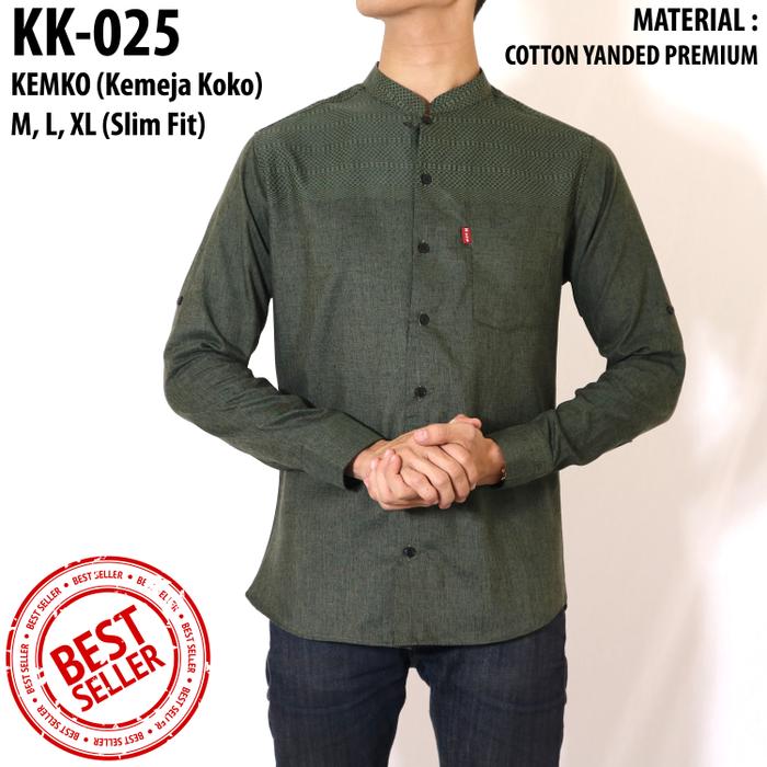 KEMKO Casual Modern Kemeja Koko Lengan Panjang untuk Trend Ibadah Mu.