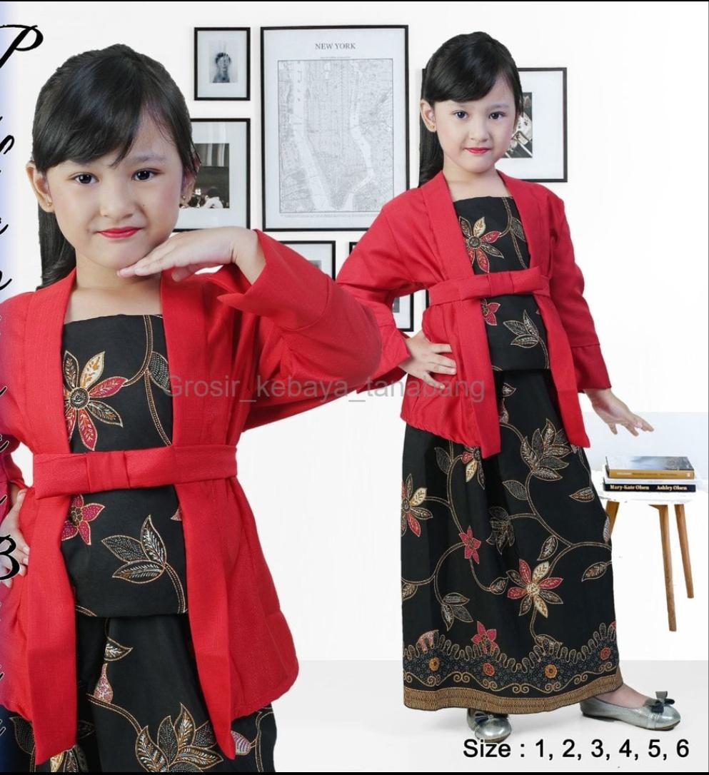 Setelan kebaya anak wanita/kebaya Kartini/kebaya modern/kebaya tradisional/kebaya anak kutu baru & rok lilit/kebaya anak 6 SD 9 thn terbaru