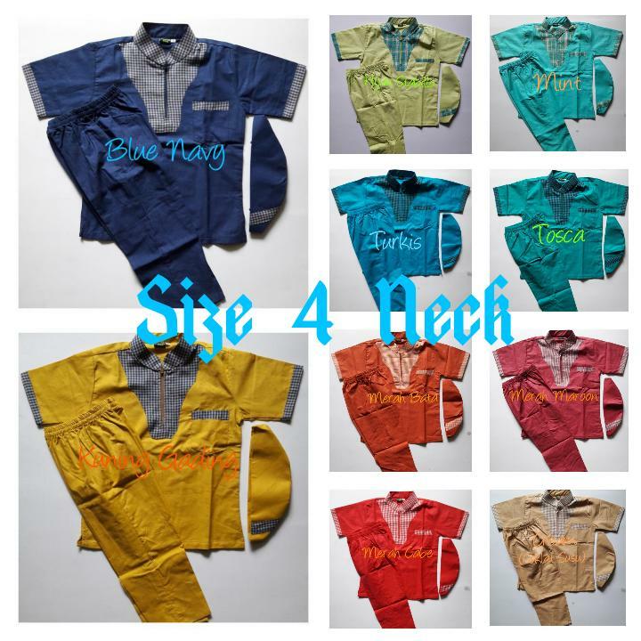 〘SuPlieR LangsUnG〙 Baju Koko anak-anak Model Neck seris 10-12 Tahun