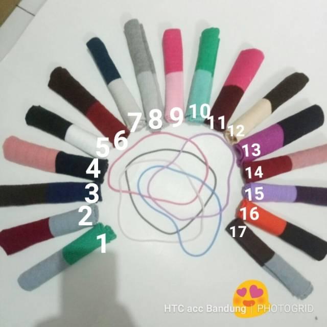(Paket 12 pcs) BANDANA RAJUT TWOTONE / CIPUT RAJUT 2 WARNA Inner