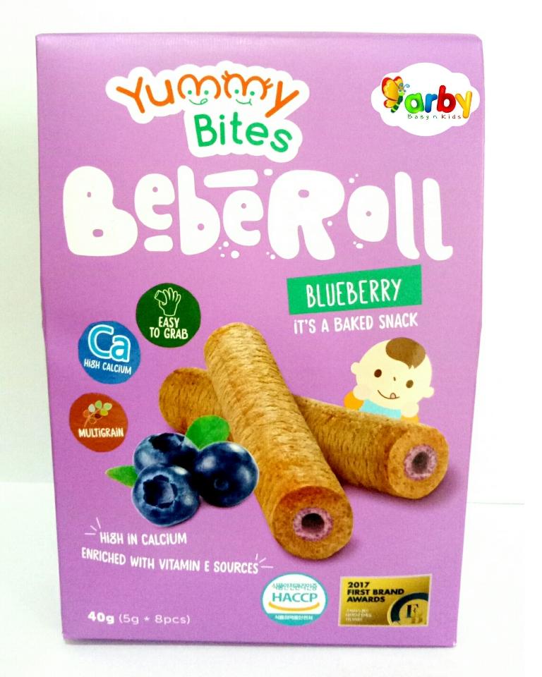 Yummy Bites BebeRoll Snack Bayi (40gr) - Blueberry