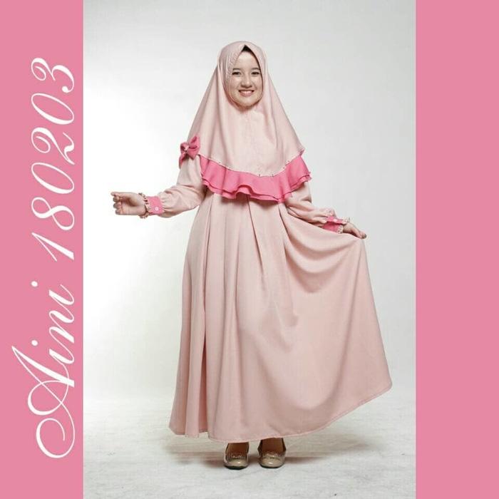 Baju Muslim Anak Perempuan Balita TK SD, Gamis Pesta Anak Aini 180203