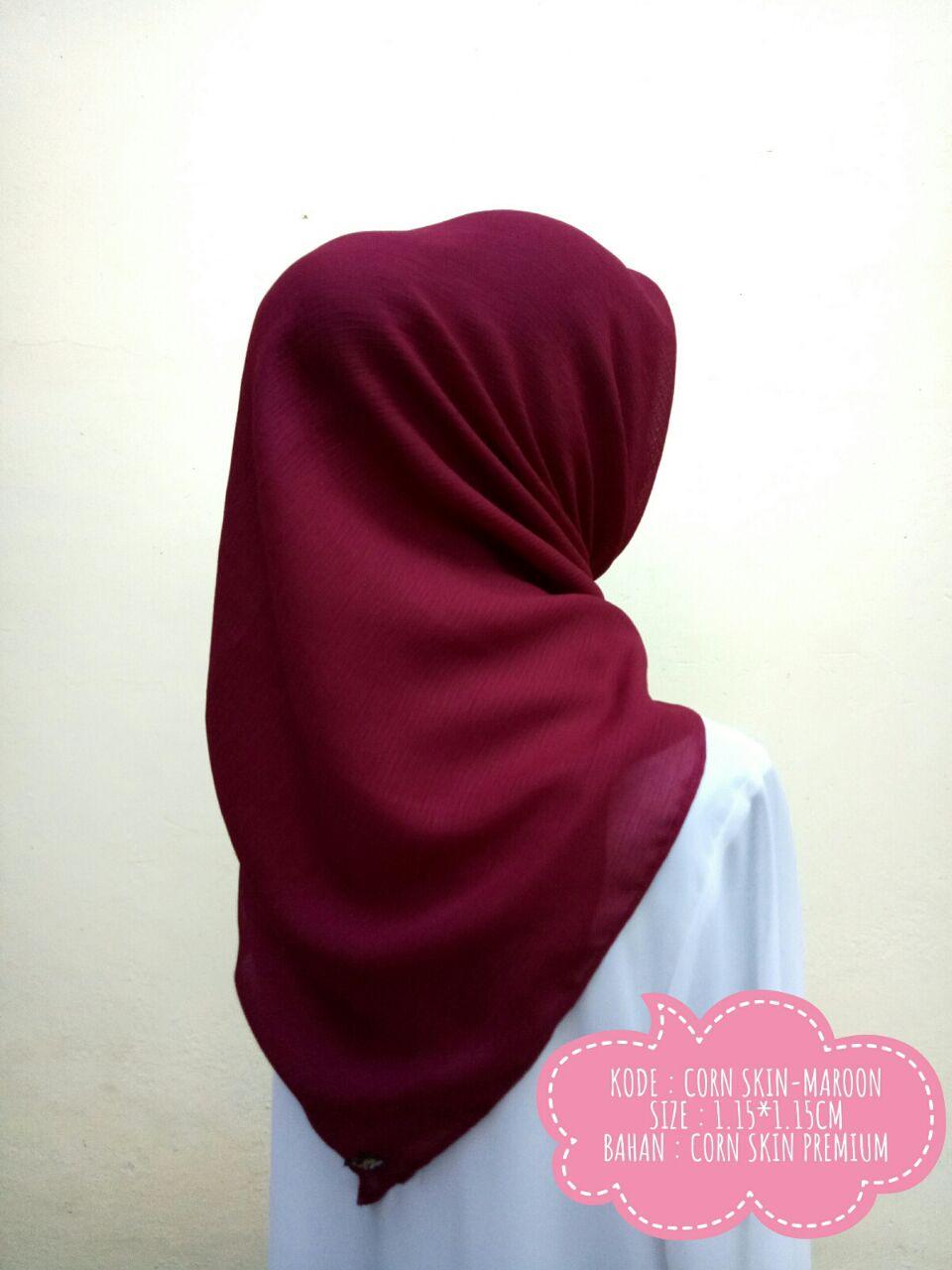 Promo Cornskin Jilbab Polos Kerudung Bahan Cornskin Premium Jahit Tepi Rapi by Nggemesin Hijab
