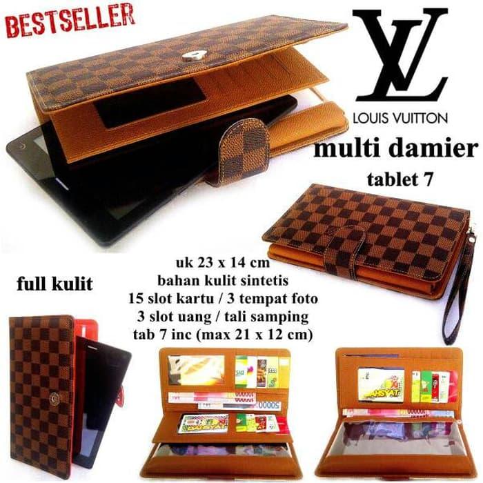 TERLARIS!!! DOMPET HP LV KULIT CASE TABLET 7-8 INCi SERBAGUNA damier brown - vy2rAT