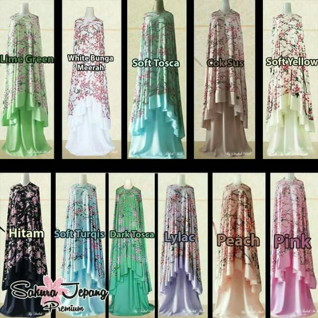 MUKENA BALI SAKURA JEPANG PREMIUM hitam bunga ungu