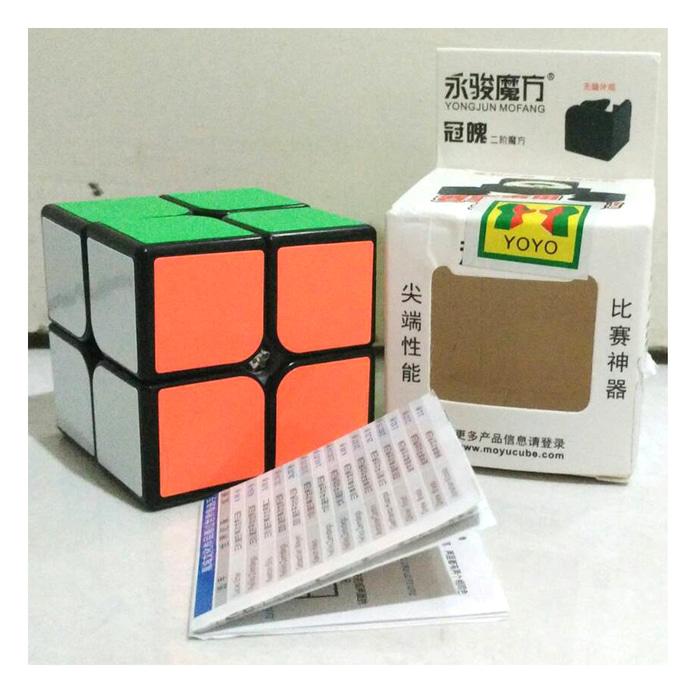 Rubik 2X2 Yongjun Mofang Base Hitam - Licin Dan Berkualitas Super