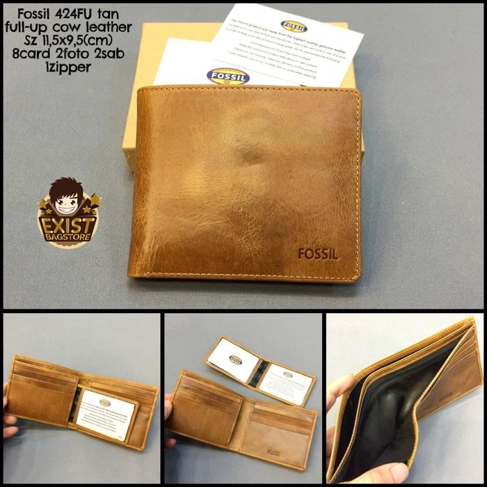 Dompet Fossil 424Fu Tan Super Dompet Kulit Dompet Pria Dompet Cowok