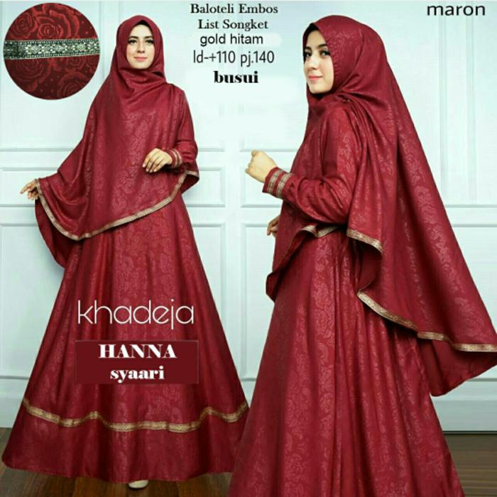 KS- / Gamis Hanna (Embos+ List Songket) / pakaian wanita / Full Baloteli
