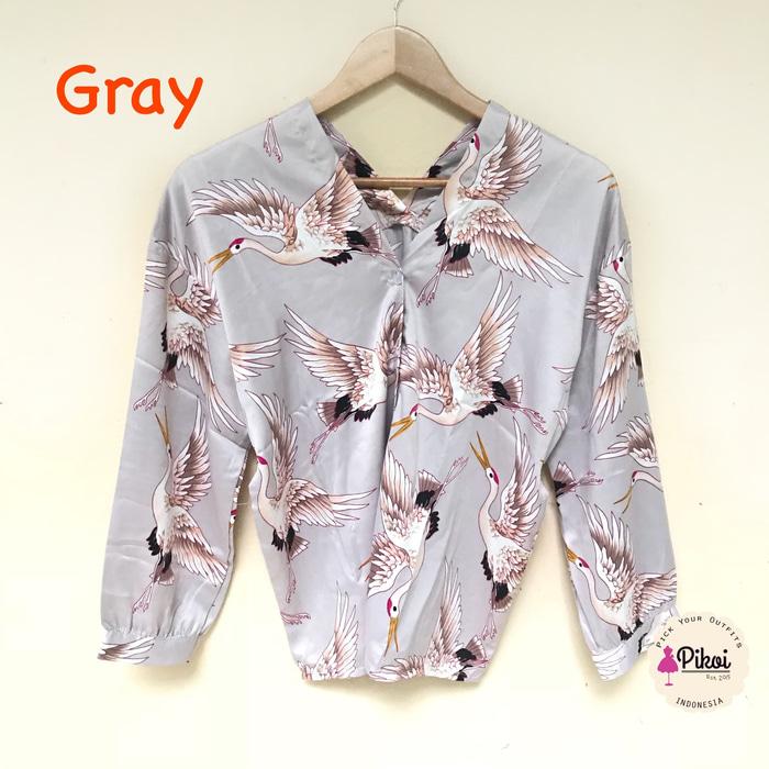 Kemeja zara murah / baju burung / kemeja bangau / atasan satin v neck / blus satin murah / kemeja wanita / kantor / kerja / baju wanita