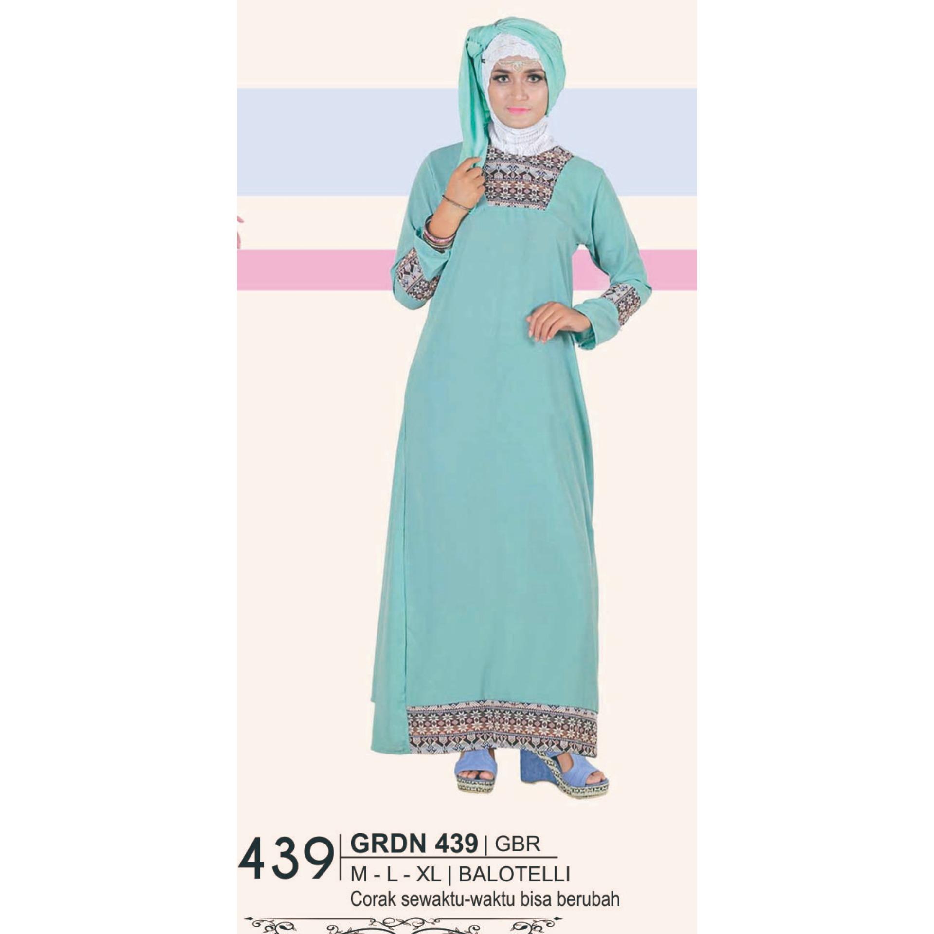 GIARDINO GRDN 439 FASHION DEWASA GAMIS WANITA - bahan BALOTELLI - CANTIK,ANGGUN DAN MEWAH (HIJAU KOM)