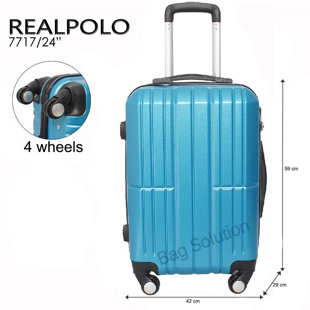 Real Polo Tas Koper Hardcase Fiber ABS - 4 Roda Putar - GGAG Size 24 Inch