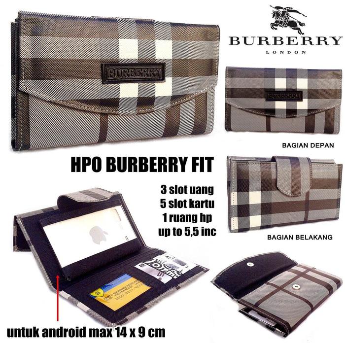 DOMPET HPO BURBERRY FIT FOR HP / ANDROID KW SUPER FULL BLACK - bX5SmO