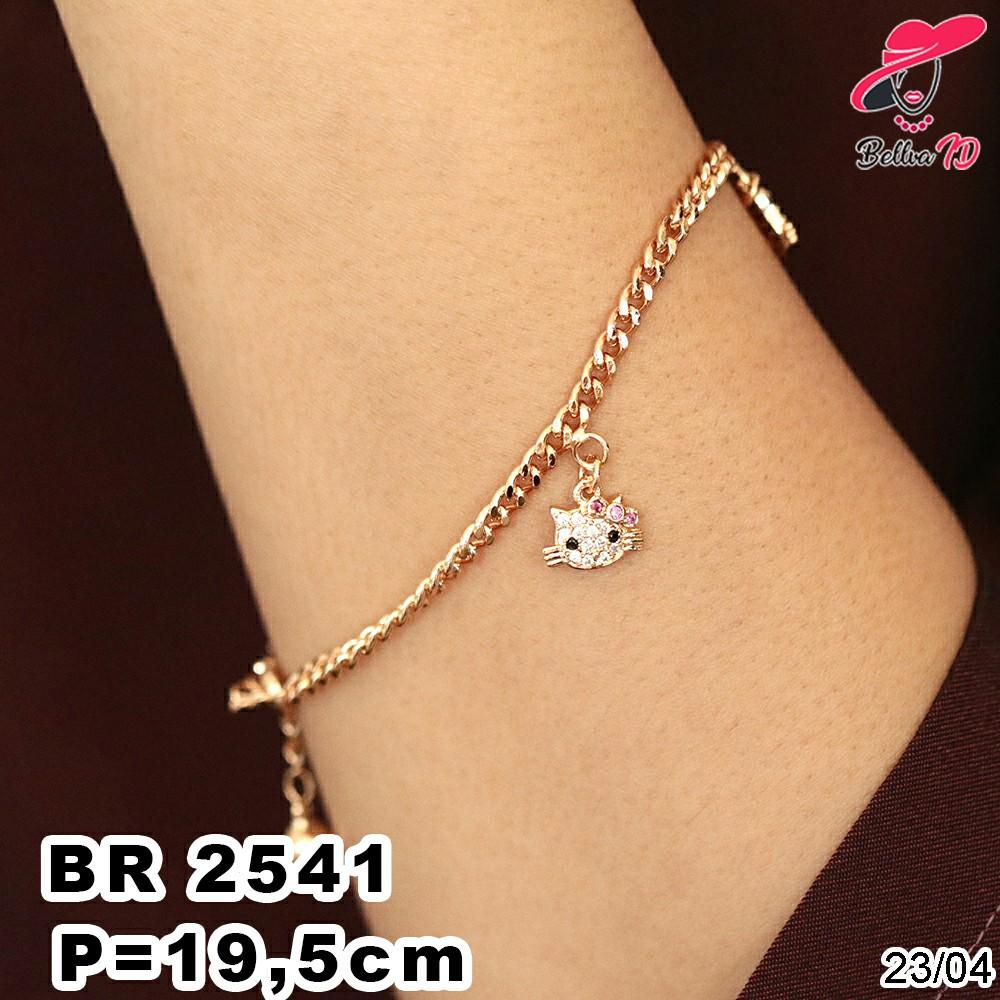 Gelang Rantai Emas Hello Kitty Simple Lapis Permata Branded R 2541