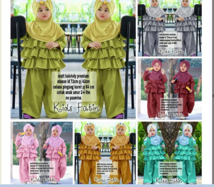 TERMURAH SET FATIN KID/Stelan Baju Muslim Anak/Gamis Anak/Syari Anak