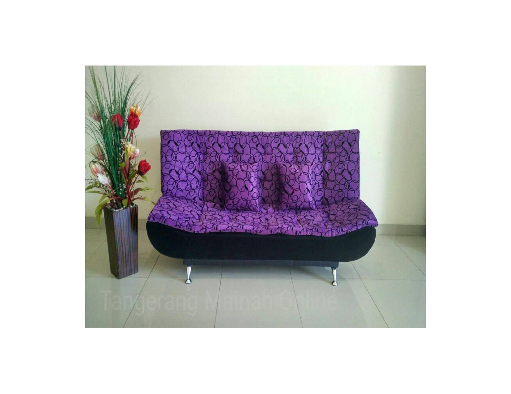 Sale Murah Tangerang Sofa Bed Pillow Ungu Motif