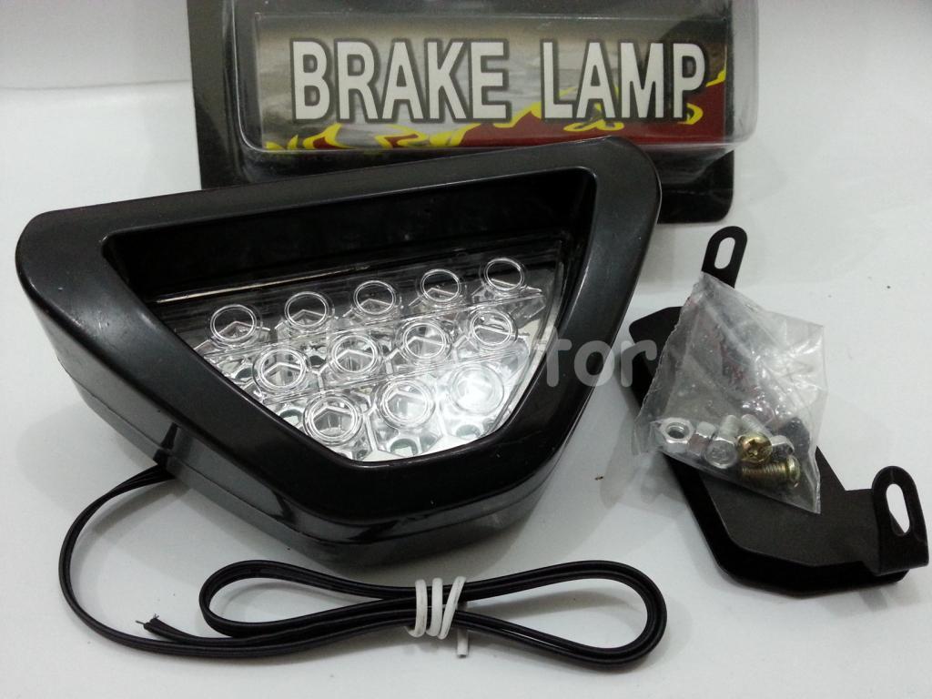 Lampu Rem Stop Lamp Brake F1 Segitiga TYPE R Putih Biru