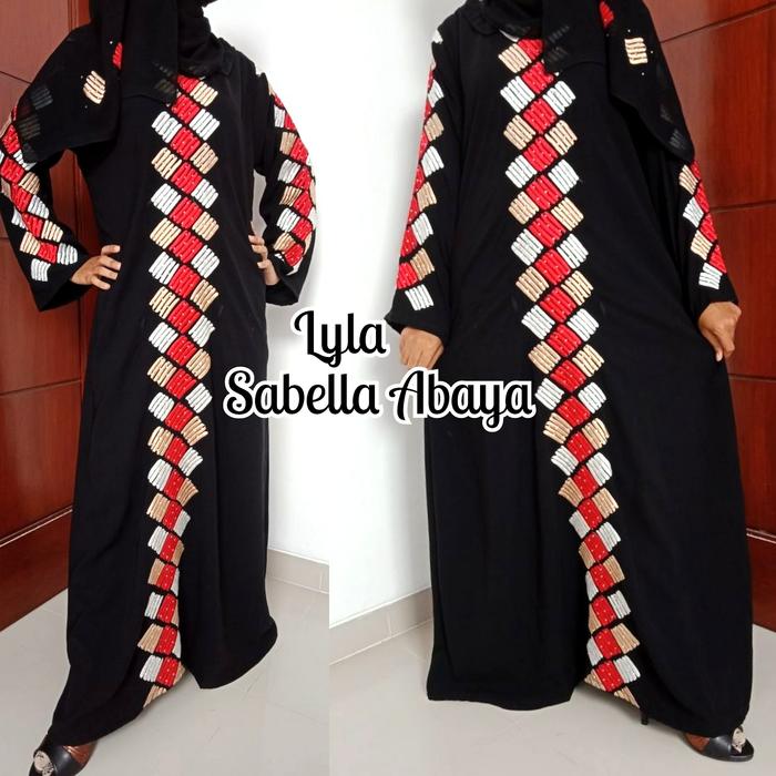 abaya bordir lyla free pasmina sifon