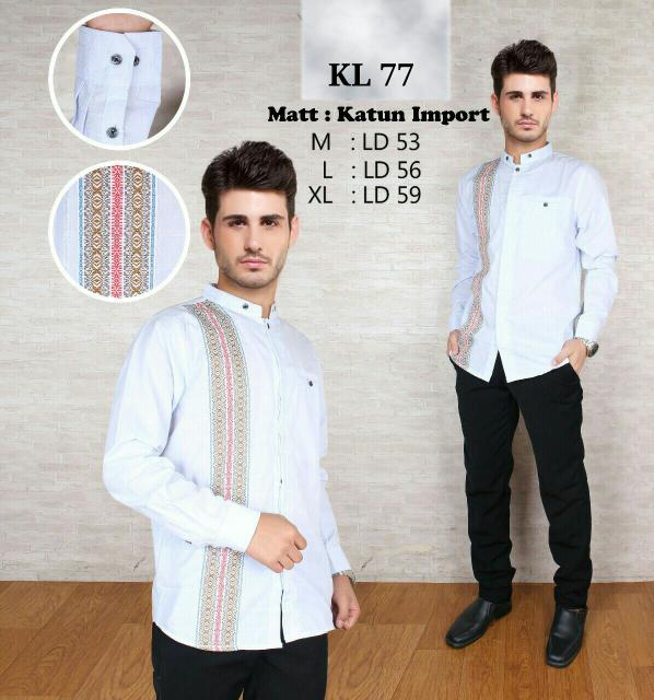 Baju Koko Semi Slimfit Muslim Pria KL 77