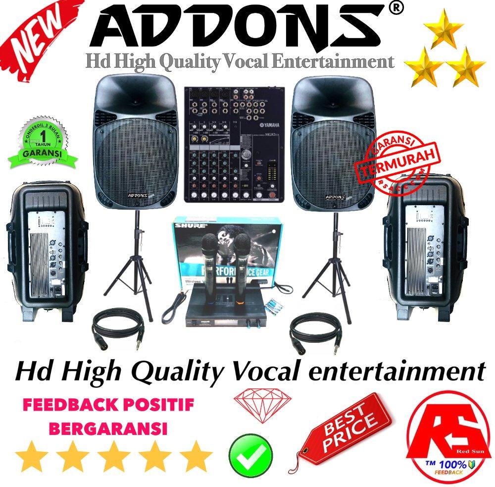 PAKET CANGGIH SOUND SPEAKER SYSTEM ADDONS 15 INCH MIXER YAMAHA MIC SHURE AUDIO PRO