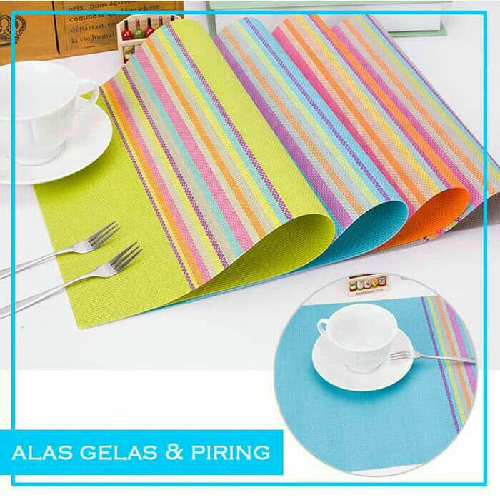 Promo murah - Tatalan alas piring gelas - alas alat makan tahan panas - Tatakan alas sendok piring serba guna warna warni WN 50 - Tatakan alas gelas piring exclusive