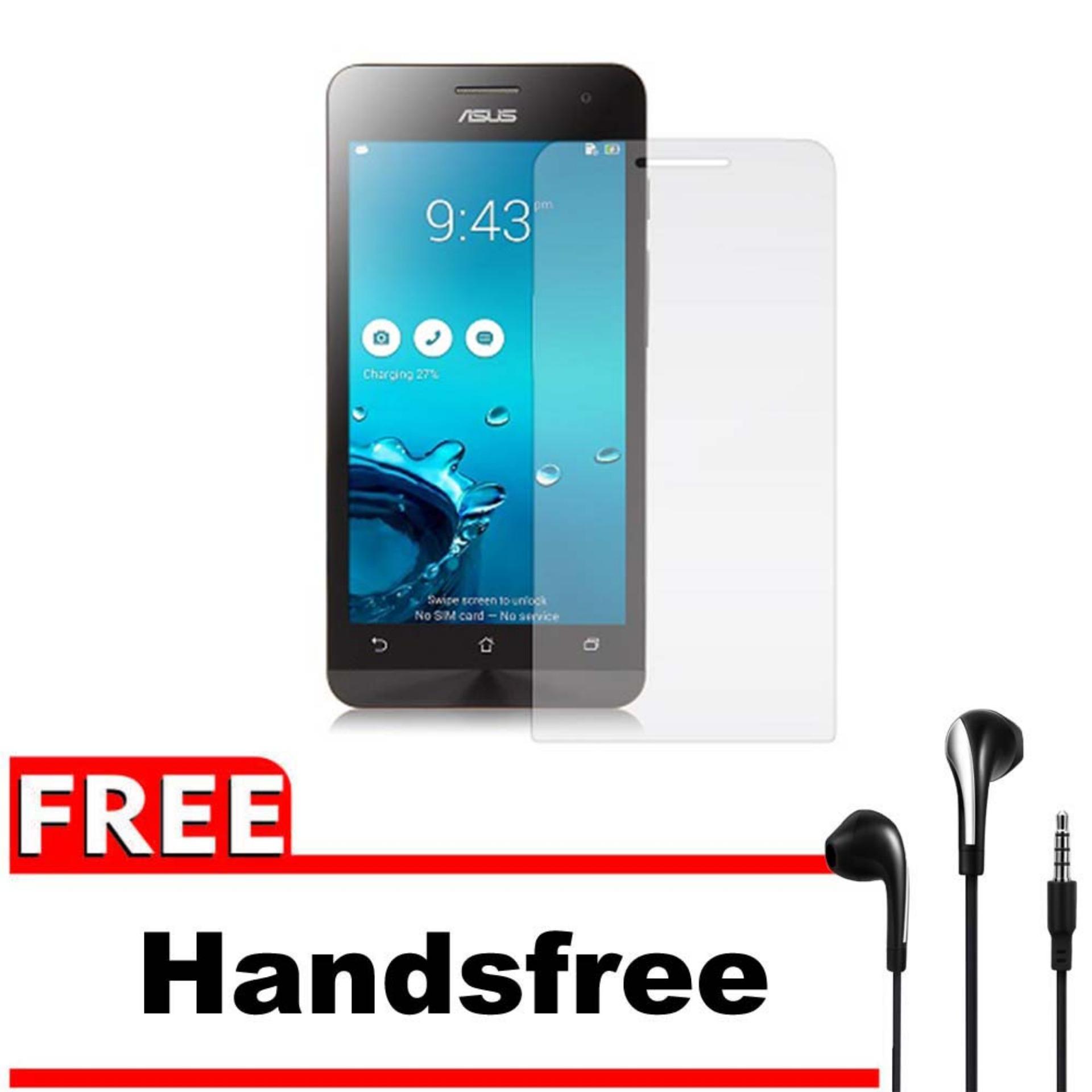 Vn Asus Zenfone 4 / A400CG / A401CG Tempered Glass 9H Screen Protector 0.32mm + Gratis Free Handsfree Earphone Headset Universal - Bening Transparan