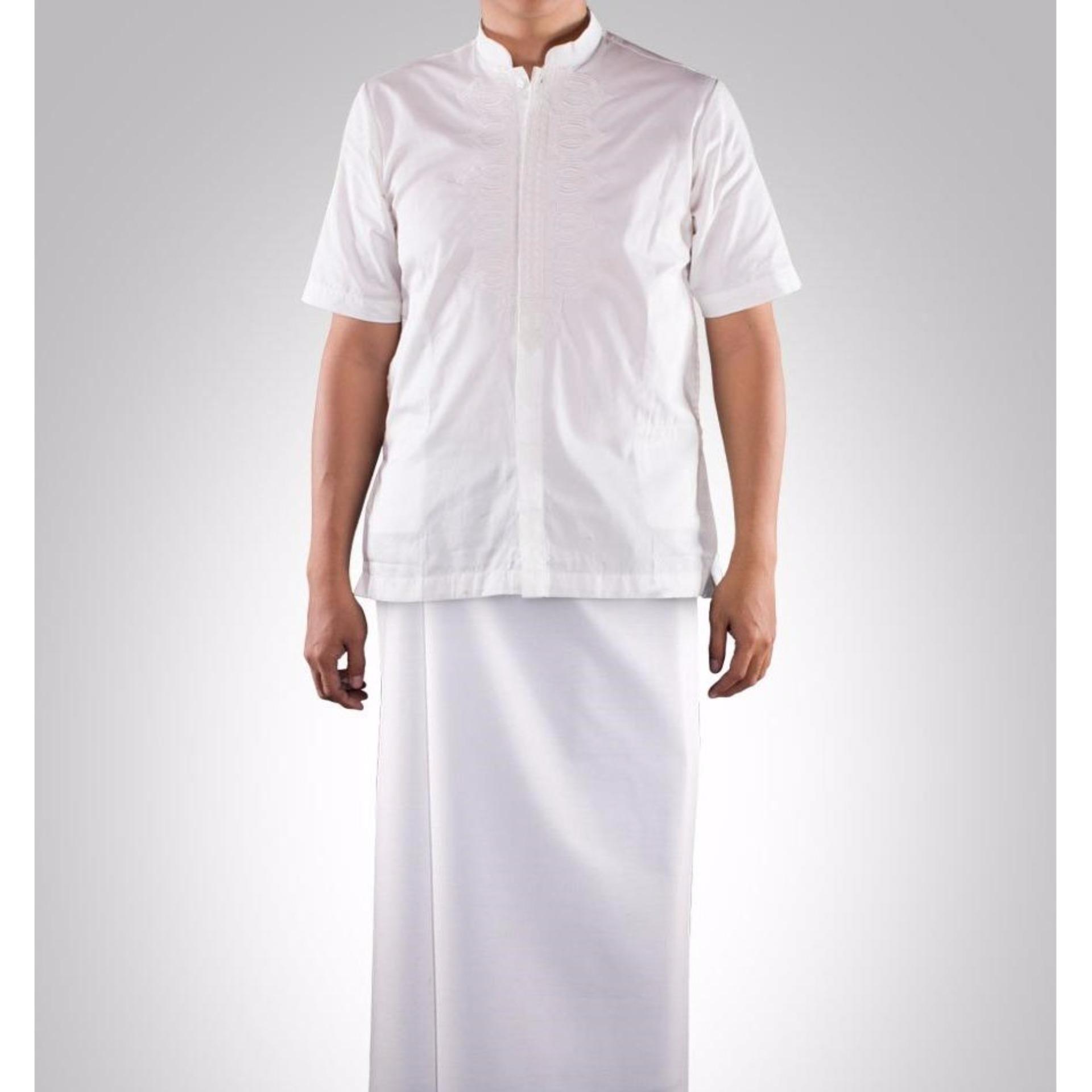 Sarung Mangga / Sarung Tenun Mangga Fiesta Polos - Putih Solid