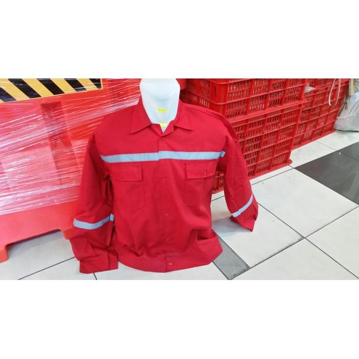 BAJU ATASAN BAHAN DRILL SIZE XXL WARNA MERAH BERKUALITAS -