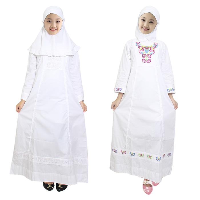 Fayrany Busana Muslim Anak Gamis Putih FGP-003 size 1 - 6 - Bordir Warna