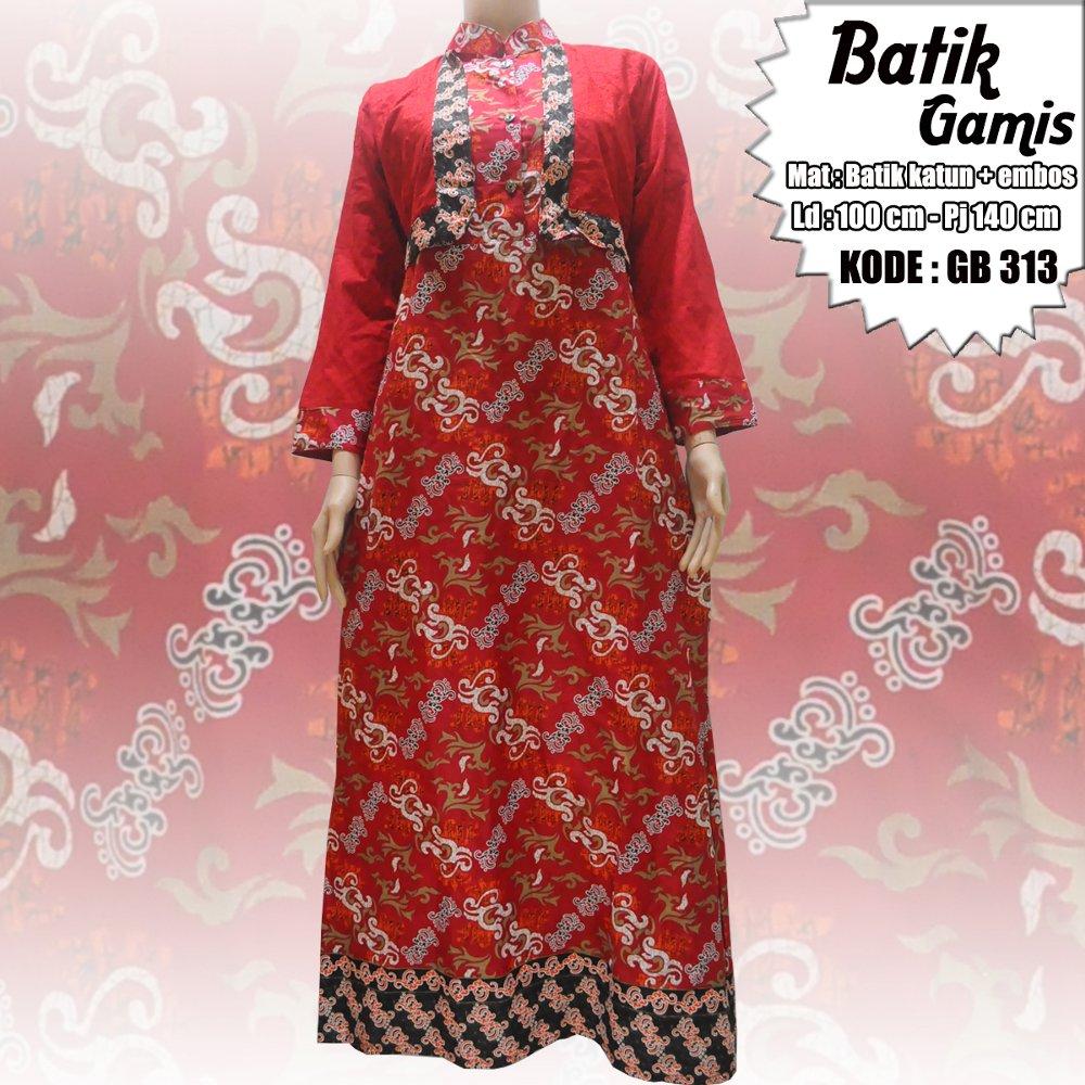 Promo Gamis Batik Kombinasi Embos batik di lapak Pripoen Batik Pekalongan pripoenbatikpekalongan