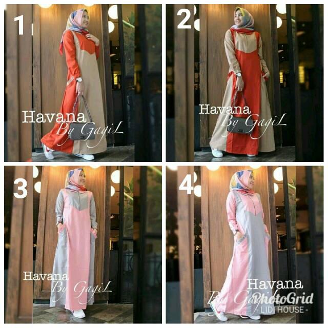 HAVANA DRESS - BAJU MUSLIM - FASHION WANITA - PAKAIAN ONLINE - 82 No 4 Atasnya Pink