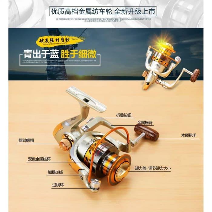 Katrol reel laut ikan besar Mancing/pancing Golden 12 Ball Bearing - wbiGXR