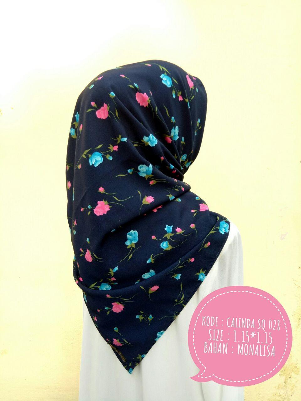Calinda Melly SQ Jilbab Square Segi Empat Motif Kerudung Segi Tiga Bunga Kecil Murah Kualitas Premium Bisa Untuk Kantor dan Pesta by Nggemesin Hijab