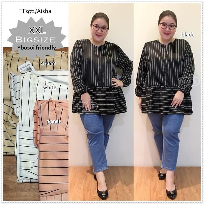 Aisha Blouse Muslimah Jumbo Blouse muslim Bigsize Atasan Big Size