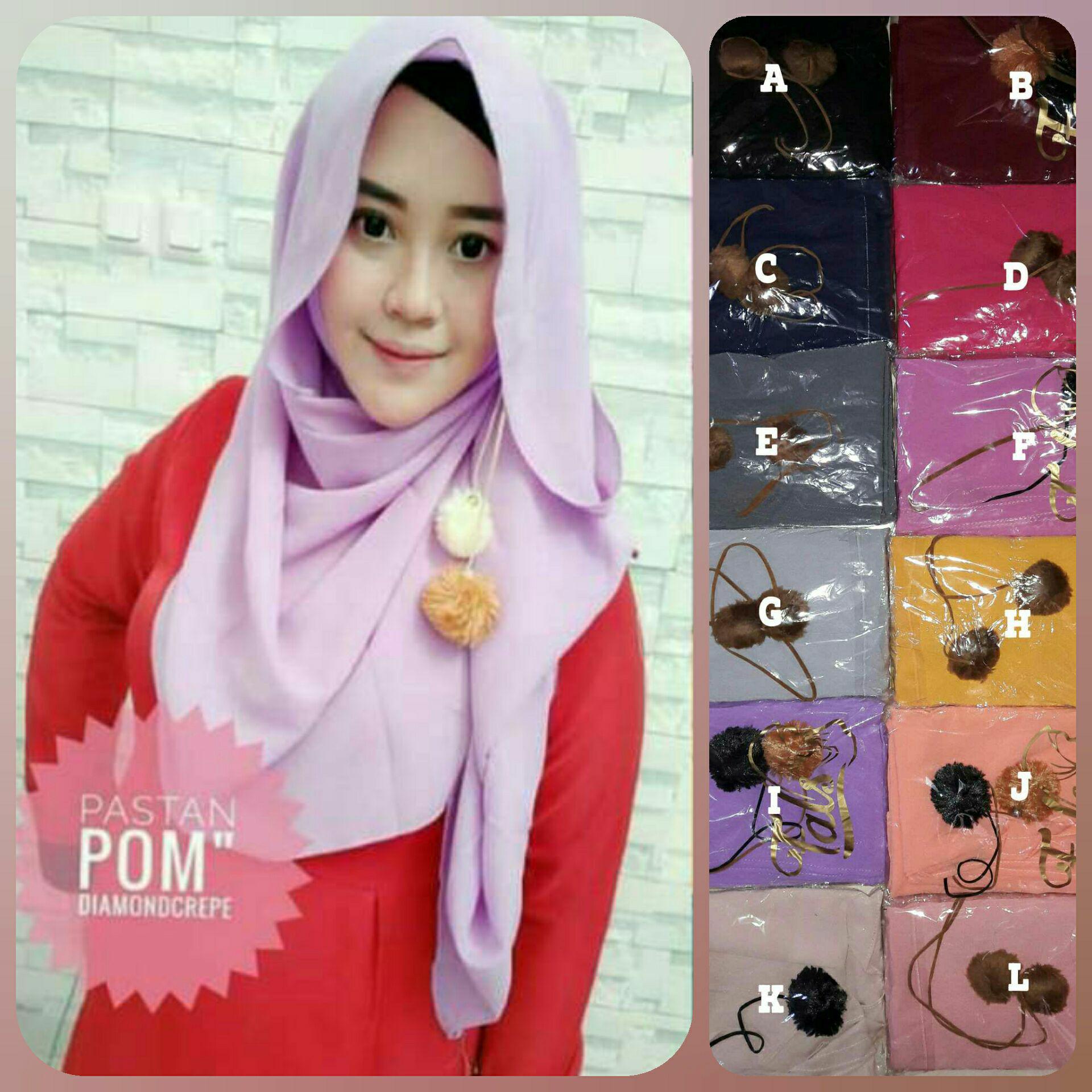The cheapest price kerudung jilbab Hijab Kerudung Instan audy Hijab Instan Pastan Pompom Kerudung Instan Pastan Pompom