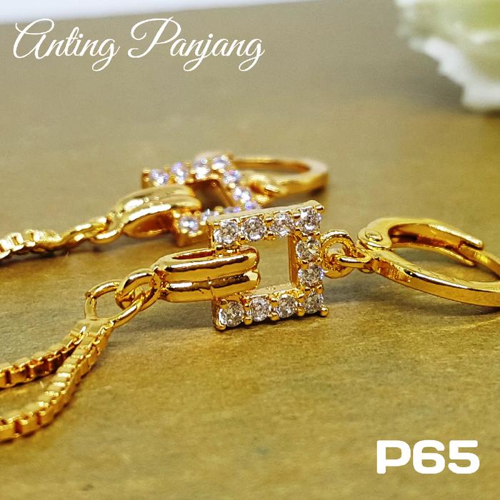P65 Anting Rumbai Panjang Xuping - Perhiasan Lapis Emas 18K