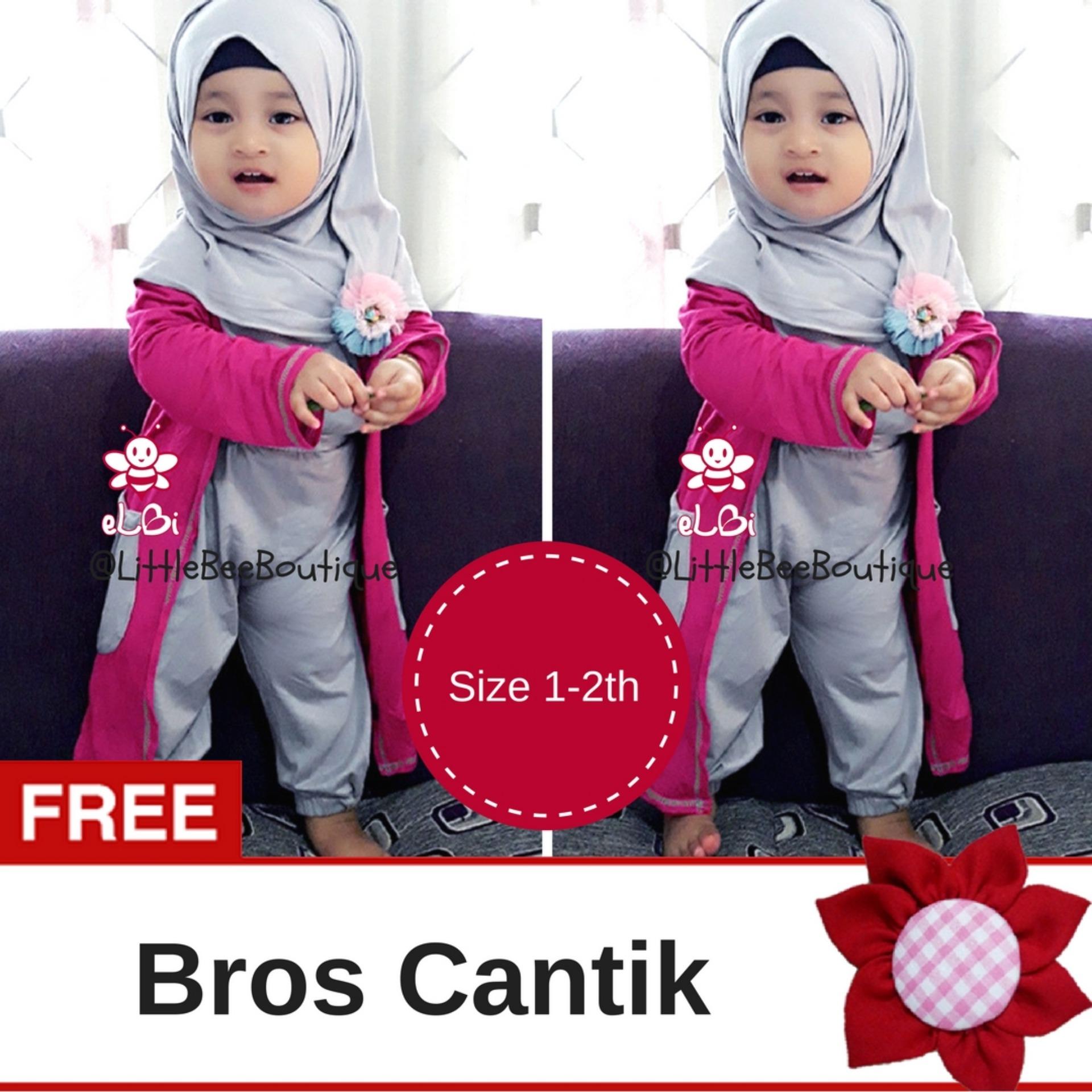 eLBi - Gisela Set Baju Muslim Anak Balita / Baju Bayi Muslim / Baju Anak Perempuan by Little Bee boutique