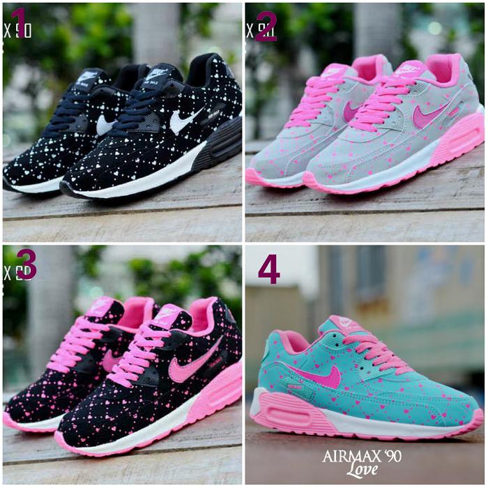 Promo Sepatu Wanita Nike Airmax90 Love Olahraga Fitness Jogging Lari Aerobic Fashion