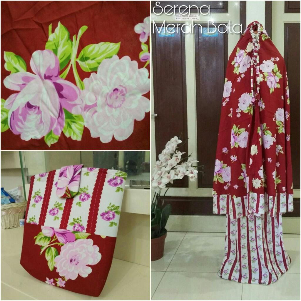 Mukena Bali Serena Merah Bata, Mukena Katun BIRU