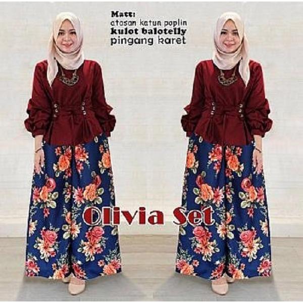 MJ Set Kulot Muslim Olivia - Cotton Poplin