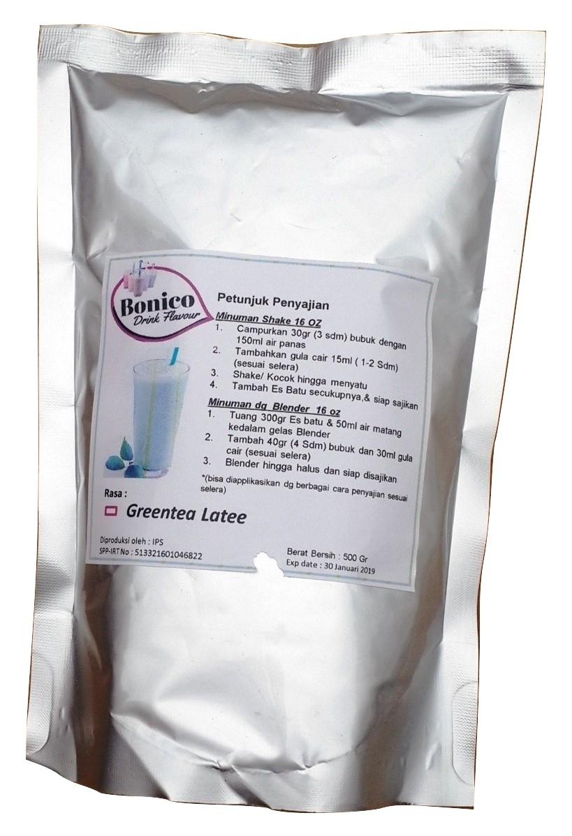 BONICO GREENTEA LATTE Powder 500Gr Bubuk Minuman Teh Hijau Drink Flavor Powder GREEN TEA ice blend Milk Shake