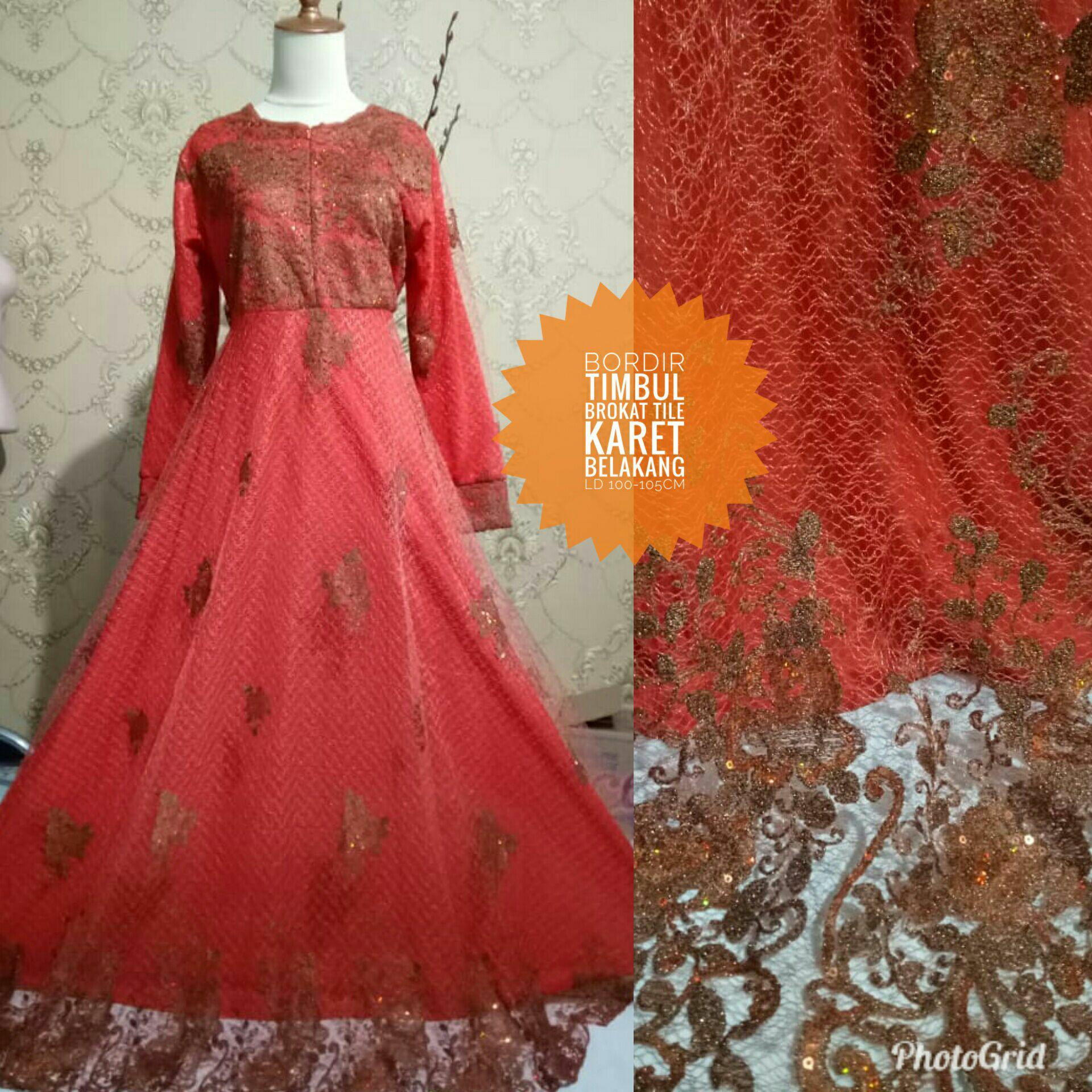 Baju muslim wanita murah/Gamis Syari Brokat terbaru terlaris/Gamis syari brokat klok empat meter busui/Gamis syari pesta