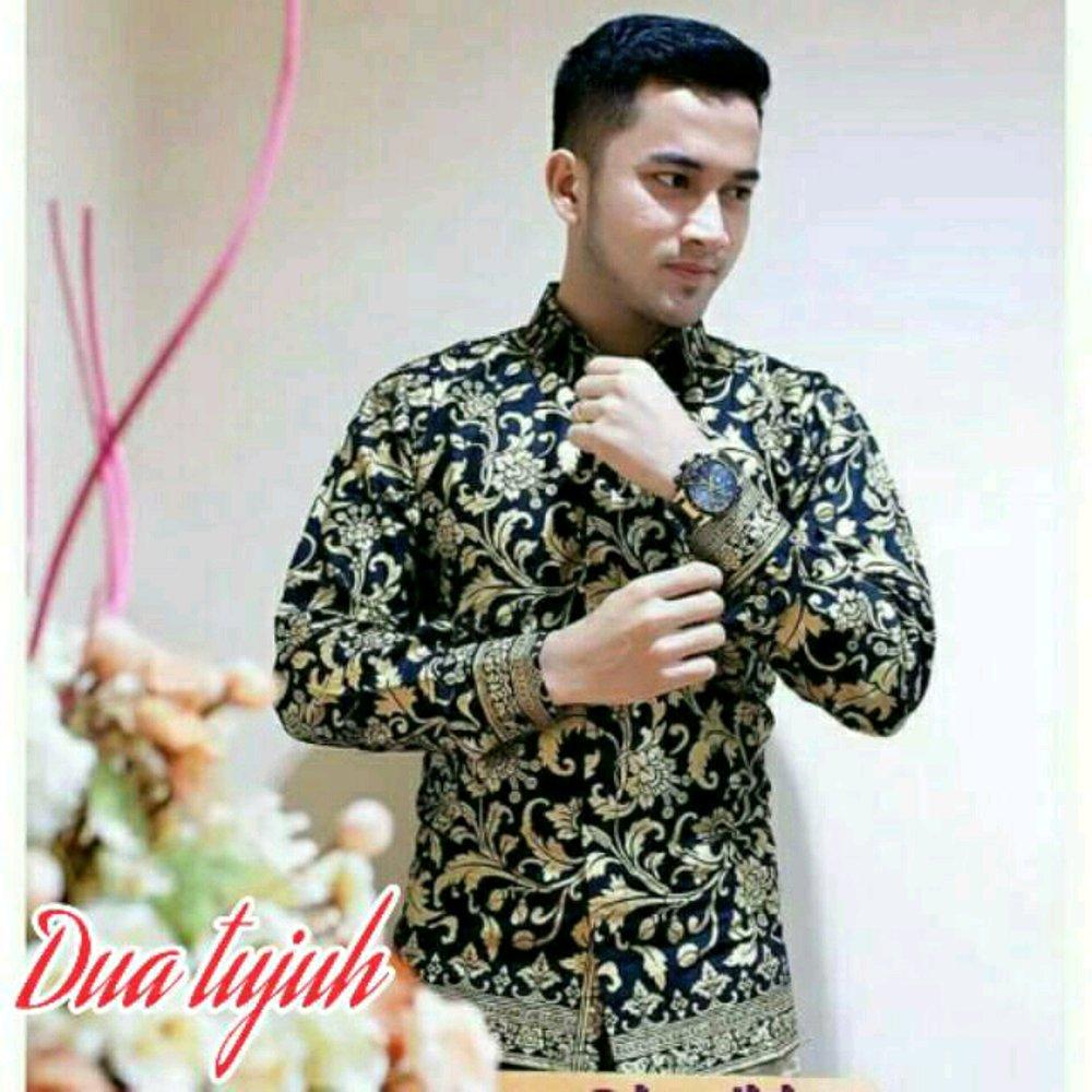 Kemeja Batik Pria - baju batik Naza Original - model baju batik kantor - Batik Pekalongan - Batik paspampres - perada panjang di lapak Batik Naza batik_naza