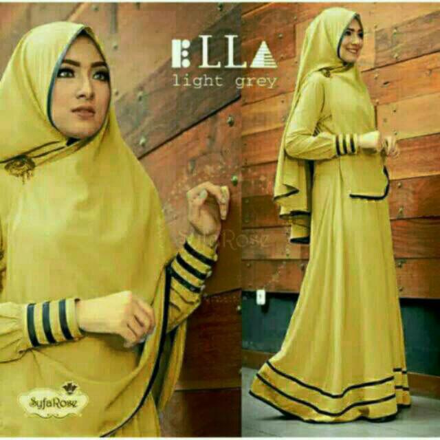 M Fashion - gamis muslim ella / hijab muslim / maxi wanita / syari'i / muslimah / dress muslim / syari syfarose