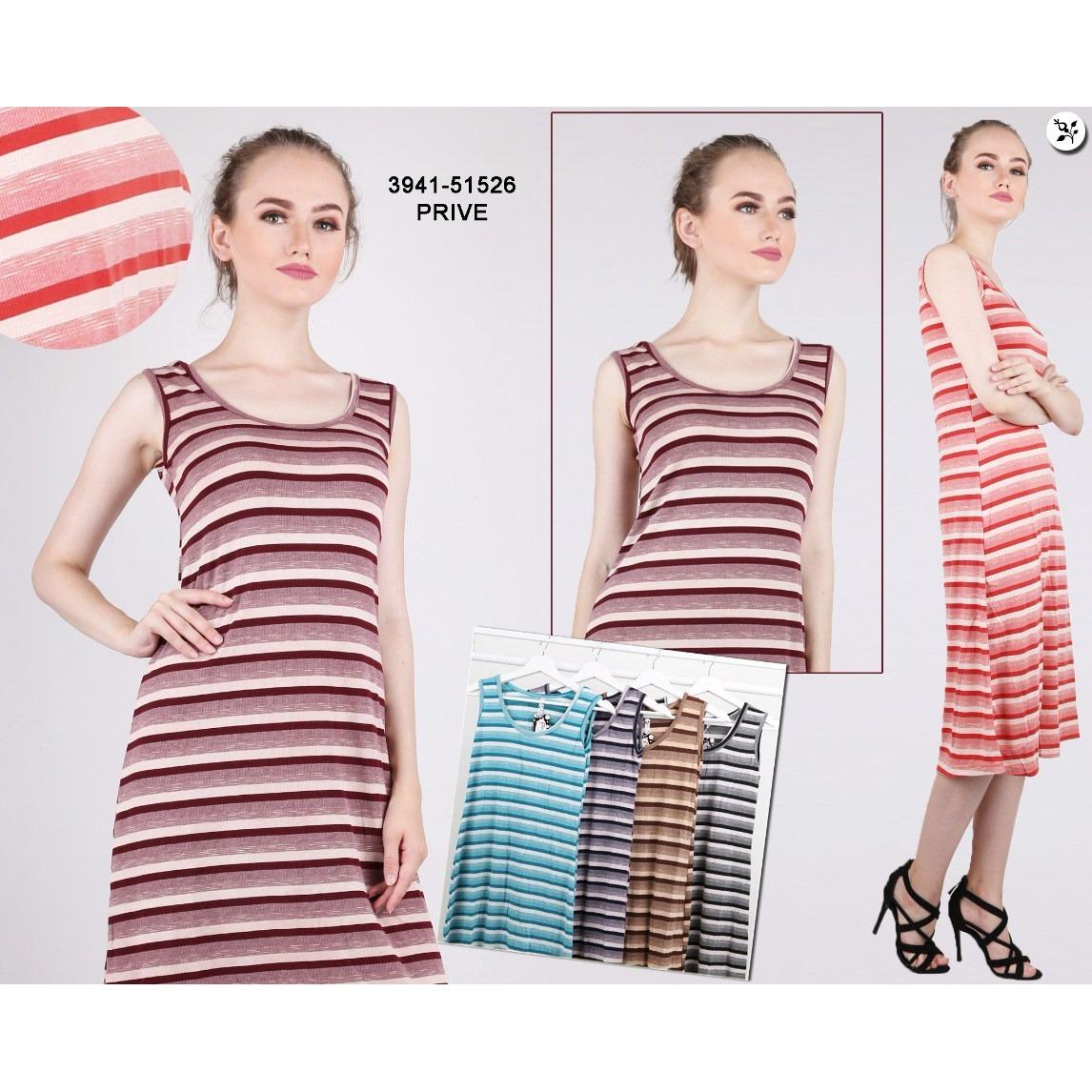 Oma Holley Fashion Tavisha Dress Midi Salur Tanpa Lengan - Size M