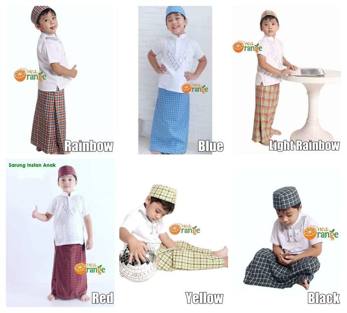 1Set Baju Koko Dan Sarung Instan Anak Laki-Laki Lucu Murah Bagus - KokoSarungPeci