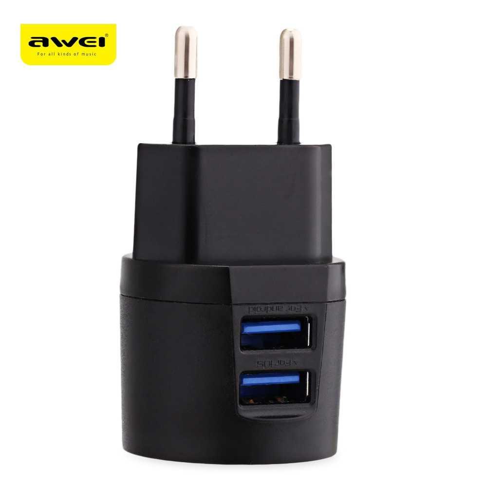 Best Seller!!! AWEI USB Travel Charger 2 Port 2.1A EU Plug - C-900 HP Termurah
